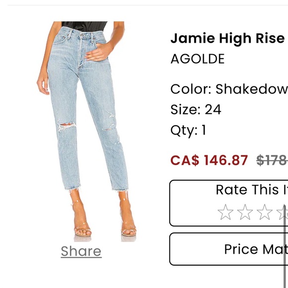 Agolde Jamie High Rise Jeans - Picture 2 of 6